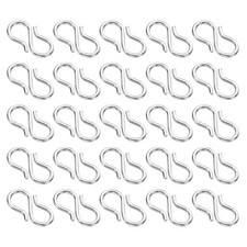50Pcs 13x4mm S Hook Clasp 304 Stainless Steel S-Shaped Jewelry Connector Silver