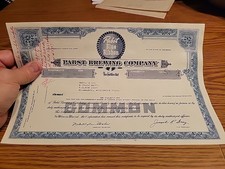 1969 Pabst beer Brewing Company Stock Certificate Milwaukee Wis 