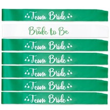 7 PCS Bachelorette Sashes Green Bride To Be Team Bride Bridal Shower Wedding