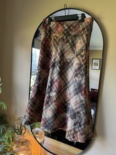 Woman’s Per Una Wool Tartan Abstract Pleated Maxi Skirt Size 12