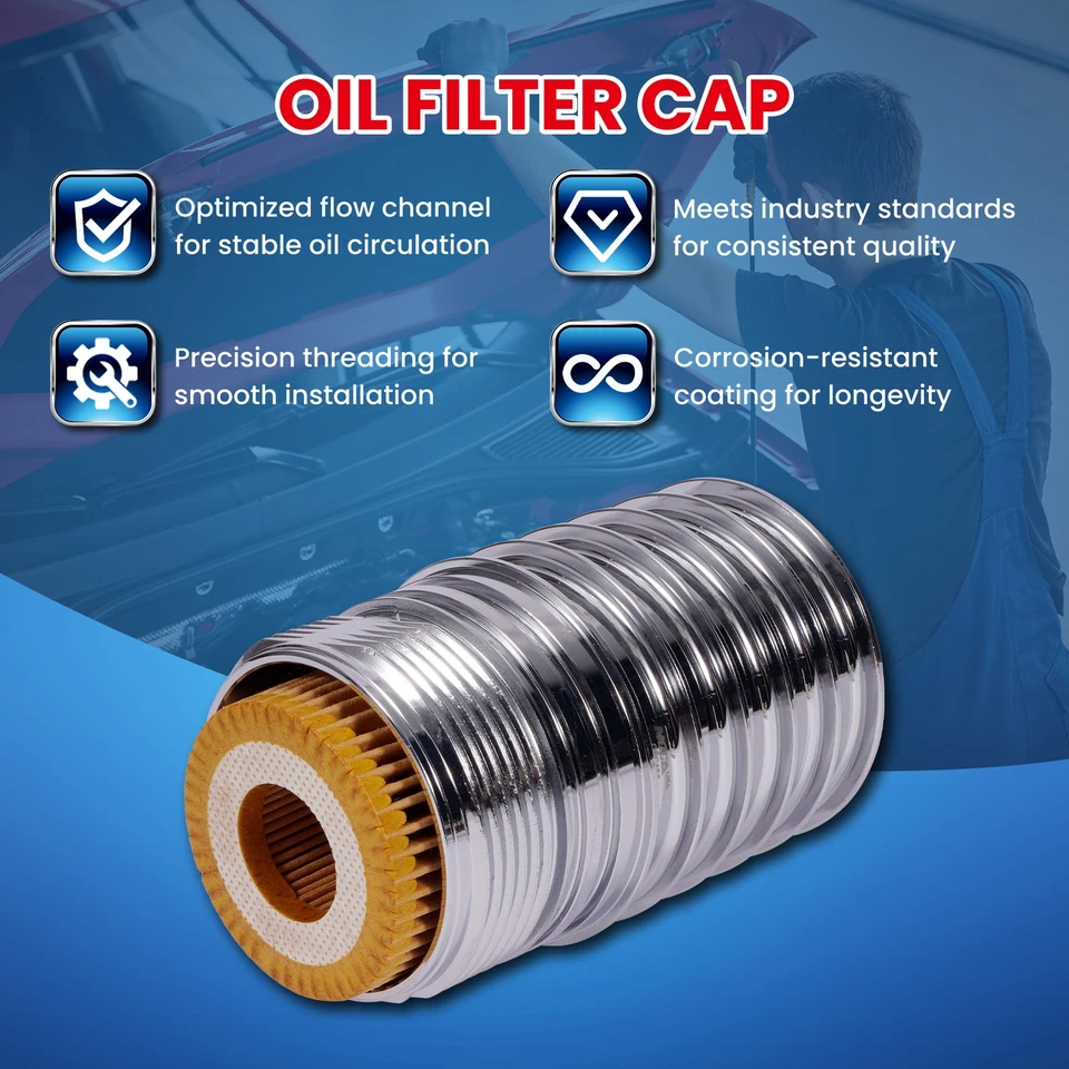 Алюминиевая крышка масляного фильтра для Volkswagen Beetle Golf GTI Jetta Passat Tiguan - Изображение 3 из 4