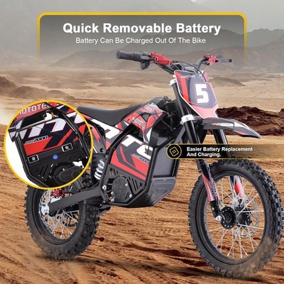 MotoTec 60v Pro Electric Dirt Bike 2000w Lithium Red | eBay
