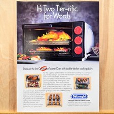 1996 DeLonghi Convection Toaster Oven Vintage Print Ad Kitchen Advert Art