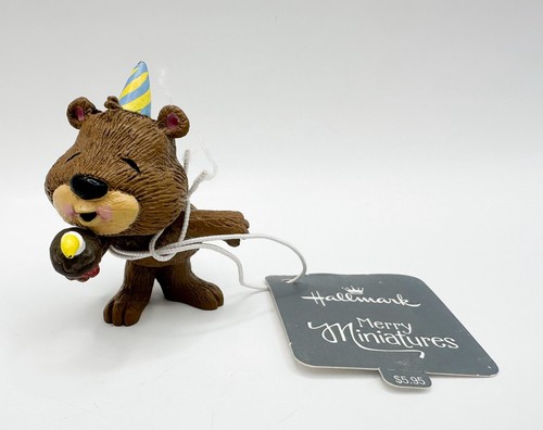 Hallmark Merry Miniatures Birthday Party Bear 2016 NEW