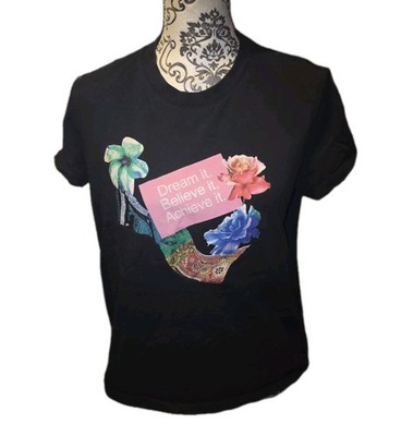 Desigual Damen T-Shirt   Gr. XL   schwarz mit floralem Print