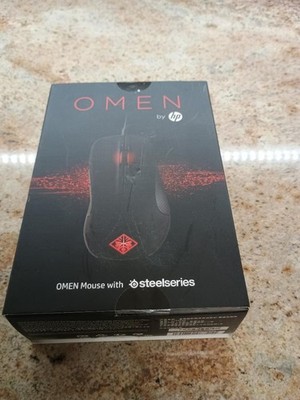 HP Omen Wired USB Gaming Mouse with Steel Series Model X7Z96AA Black/Red