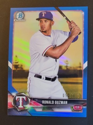 2018 Bowman - Chrome Prospects Ronald Guzman #BCP122 Blue Refractor /150 (RC)