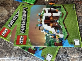 Lego Minecraft 21120 & 21134 The Snow Hideout & Waterfall Base w/ All Manuals