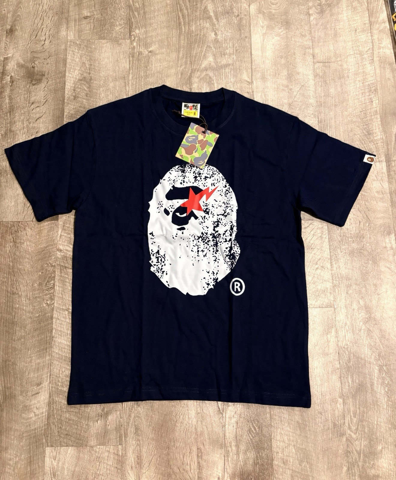 A Bathing Ape Men's Short Sleeve T-Shirt Blue, Size Medium