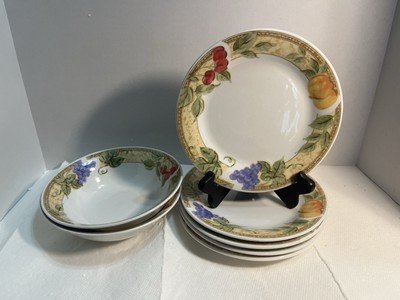 Fruita White by Gibson Designs 5 Bread Plates 2 Cereal, Bowls ￼1209