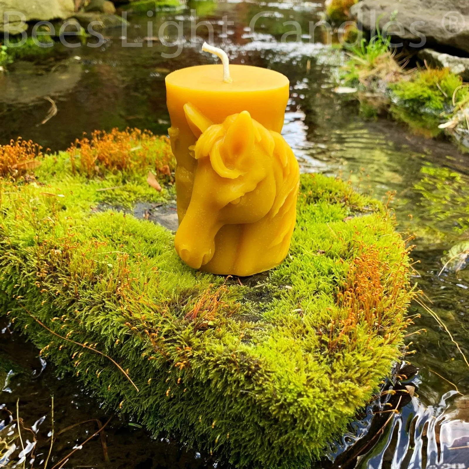 BeesLightCandles Horse Pillar Candle