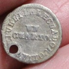 1852 GJ (ECUADOR) 1/4 REAL (QUITO) SILVER (LIBERTY HEAD) SCARCE — photo 2