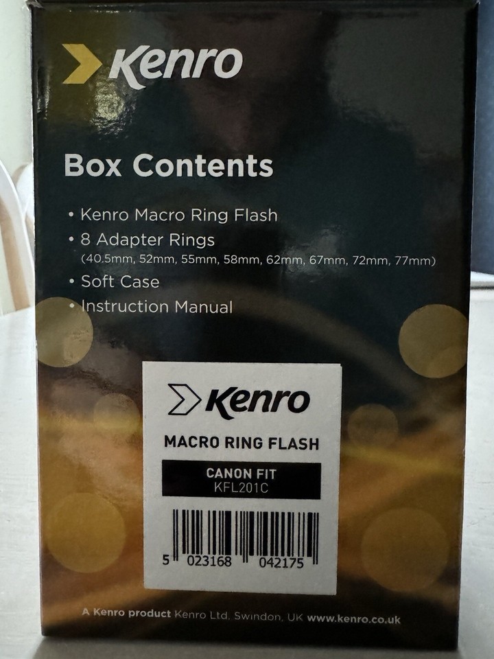 Kenro TTL Macro Ring Flash for Canon Black/White (KFL201C