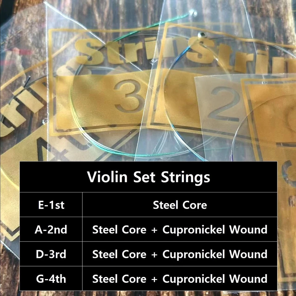 Violin Strings 4/4 Premium Carbon Steel Core Direct Warm Tone USA shipping - Image 4 of 4