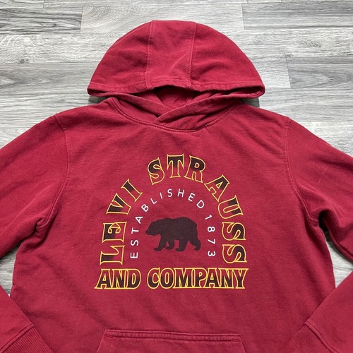 LEVI'S Graphic Pullover Red Hooded Sweatshirt Hoodie Boy's Size Large - Picture 4 of 10