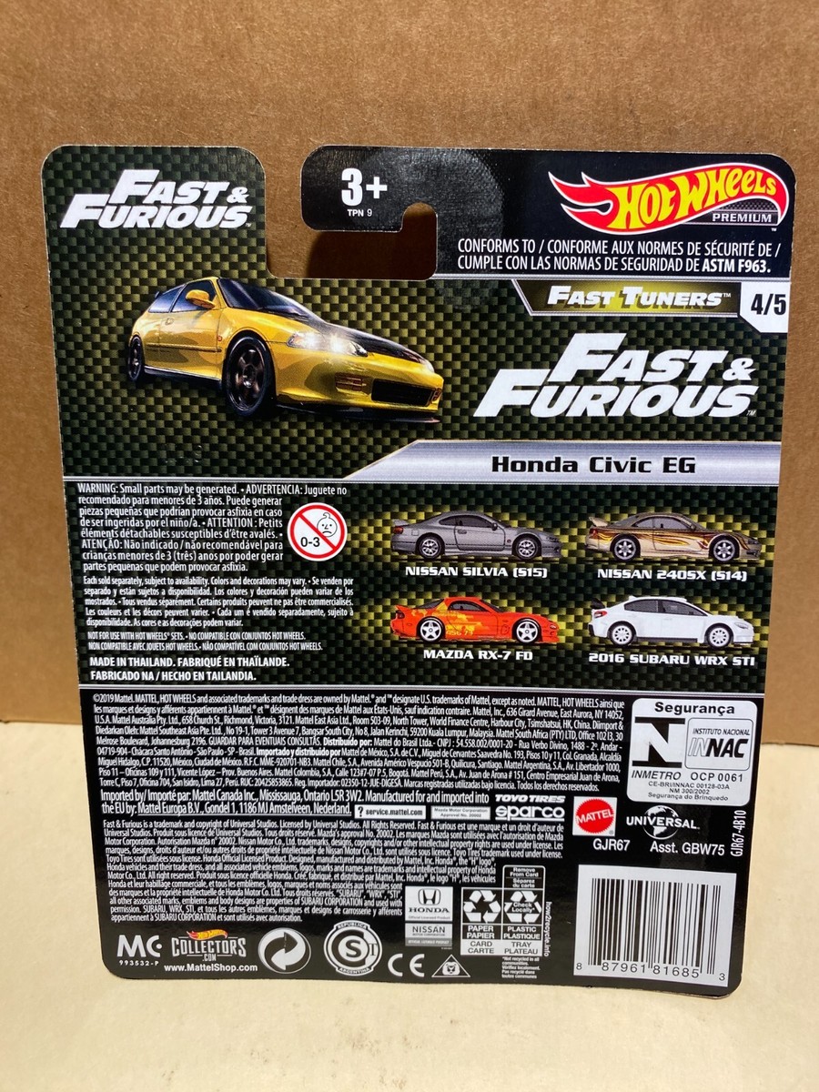 1/64 HOT WHEELS REAL RIDERS FAST & FURIOUS TURNERS 4/5 HONDA