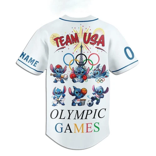 Stitch Paris 2024 Olympic Games Personalized Baseball Jersey