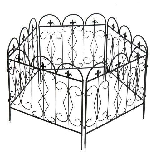 10FT Garden Fence Flower Bed Border Anti Rust Iron Fence Edging for Outdoor Lawn - 第 12/51 張圖片