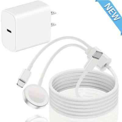 Watch Charger Upgraded USB C Charger 2 in 1 USB for iWatch iPhone 5~14 Series