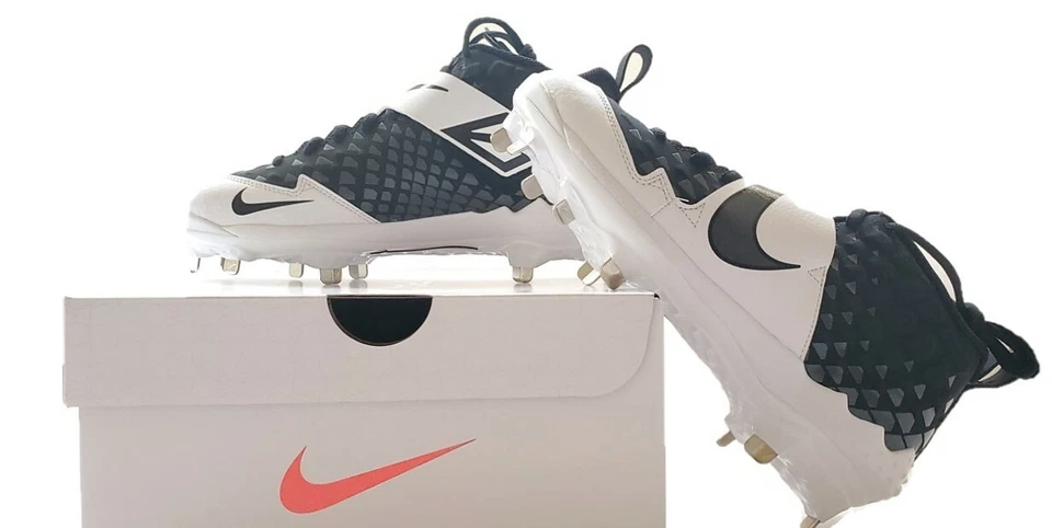 Botines de béisbol Nike Force Air 6 Pro de metal talla 7,5 AUTÉNTICOS negros blancos unisex Foto 2 de 4