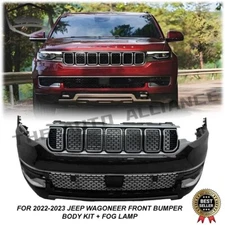 For 2022-2024 Jeep Wagoneer Front Bumper Body Kit Assembly w/ Fog Light Grille