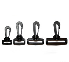 2/4/10 Pcs Black Plastic Dog Snap Hook Clips Webbing shoulder strap 4 sizes