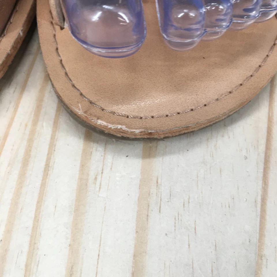 Босоножки женские Gap 8 бежевые крест-накрест слайды с открытым носком повседневные комфортные кожа - Изображение 3 из 4