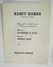 Nancy Hanks Davis/Benet Undated Sheet Music