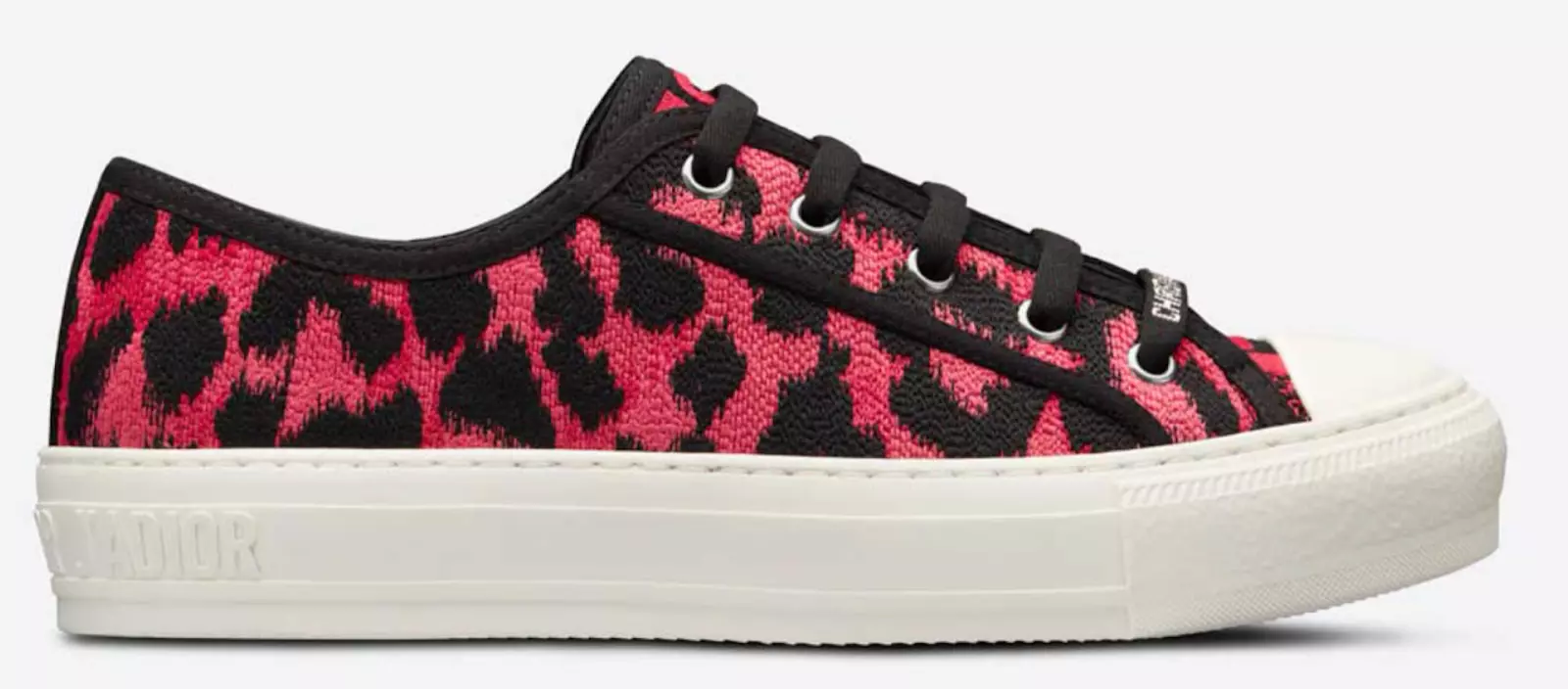 Baskets d'entraînement plates à lacets basses Dior Walk'N'Dior rose noir 36,5