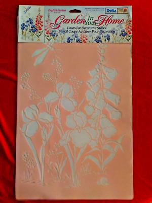 ENGLISH HOME GARDEN IRIS FOXGLOVE Delta STENCIL MAGIC MYLAR PAINT NEW 95700 1118