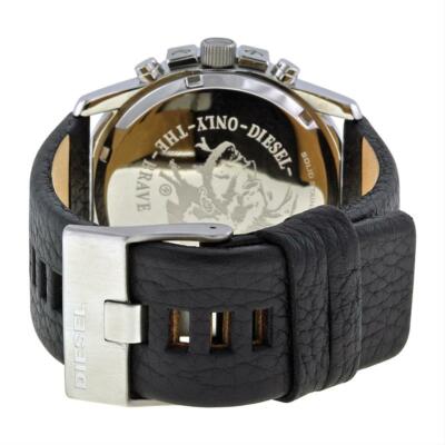 DIESELアナログ/レザー/BLK/BLK/dz-4182 Men's Black Diesel Chronograph Leather Strap Watch DZ4182