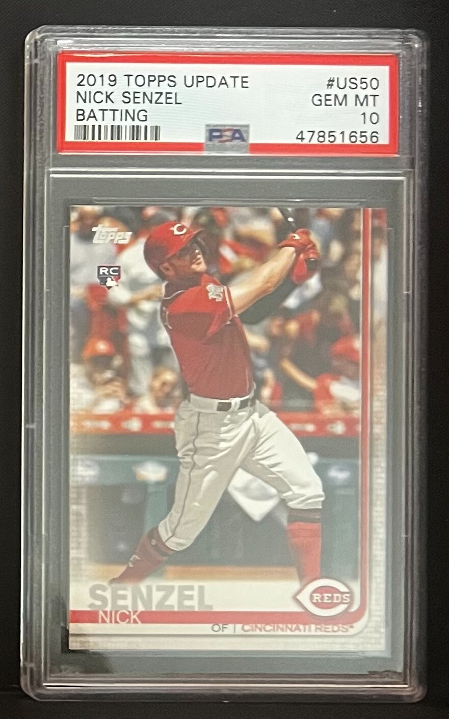 2019 Topps Update #US50 Nick Senzel PSA 10 Batting RC Rookie Cincinnati Reds
