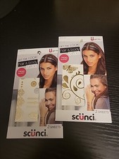 2 Packs New Scunci Hair Body Tattoo 2 Sheets Per Pack Gold Silver