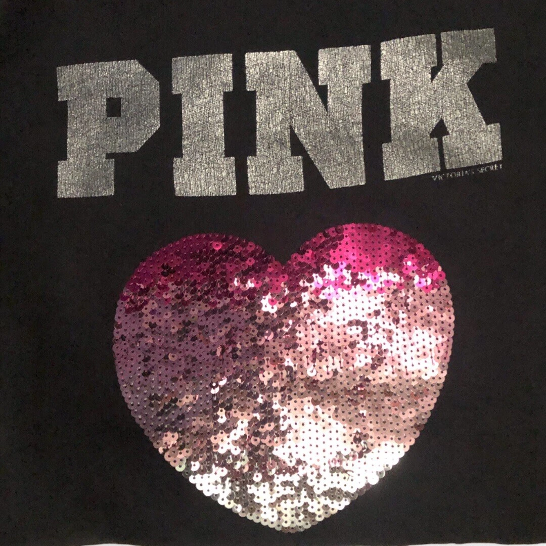 UNDERCOVER Victoria’s Secret ROSA Logo Donna Nero Full Zip Felpa Giacca Bling Vintage