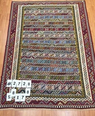 5'8'' x 7'8'' New Turkish Kilim Oriental Rug - Hand Made - Very Fine - 100% Wool