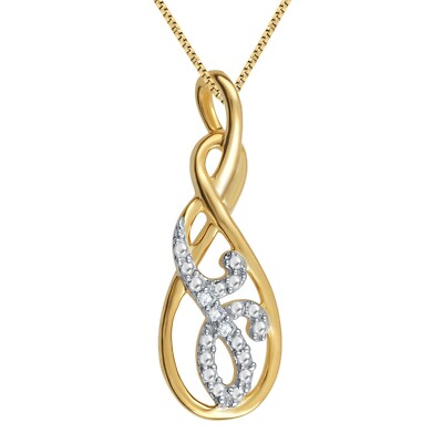 Gelbton Diamant Wirbel Anhänger mit Kette Halskette Modeschmuck für Damen