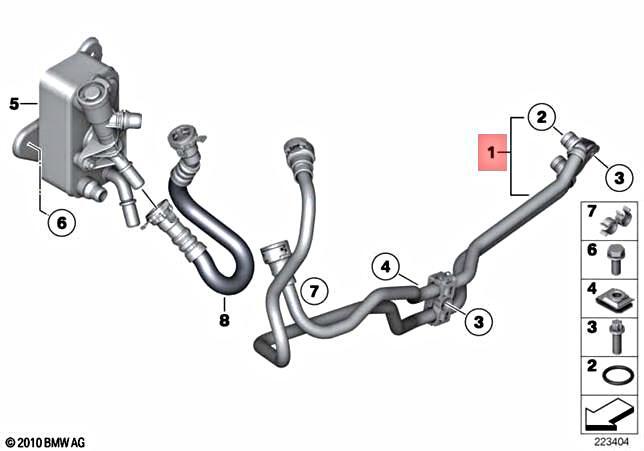 Genuine BMW F01N F02N F06 Transmission Oil Cooler Line Hose OEM 