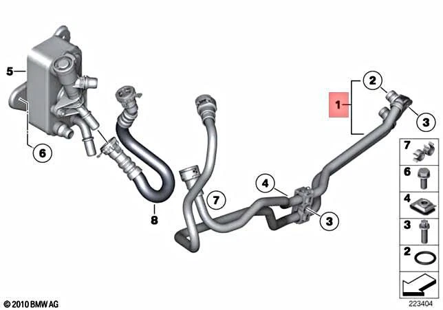 Genuine BMW F01N F02N F06 Transmission Oil Cooler Line Hose OEM  