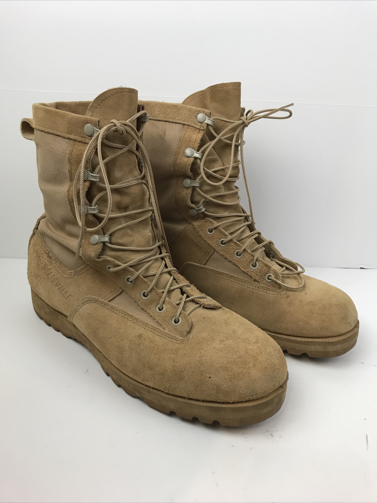 Belleville Desert Military Work Boots Beige Suede Mens Gore