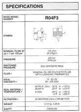 STERLING R04F3-5.0 NK CARTRIDGE VALVE