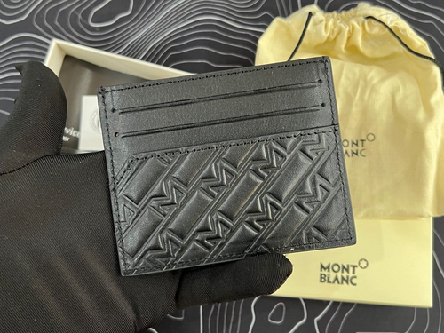MONTBLANC Collection Card Holder Wallet 6cc M_Gram 4810 Black Leather -New - Picture 4 of 10