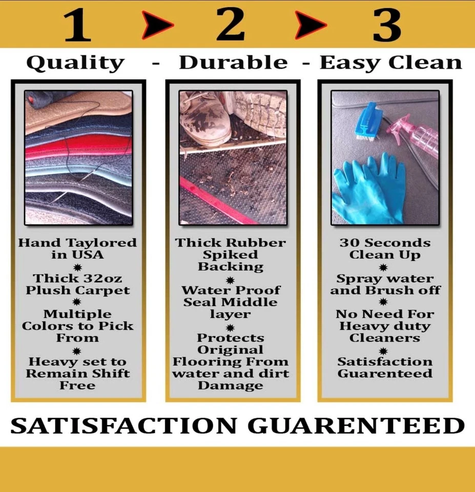 Alfombrillas Cadillac Escalade 2007-2013 32 oz 2 piezas bordadas con bordes negros Foto 4 de 4