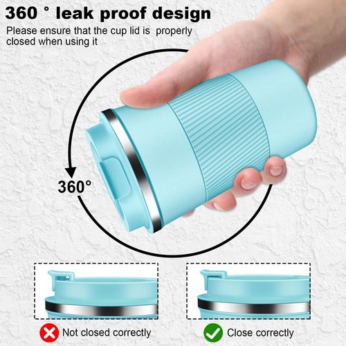 Insulated travel coffee cup with leak proof lid, insulated and reusable hot a... - Picture 6 of 7