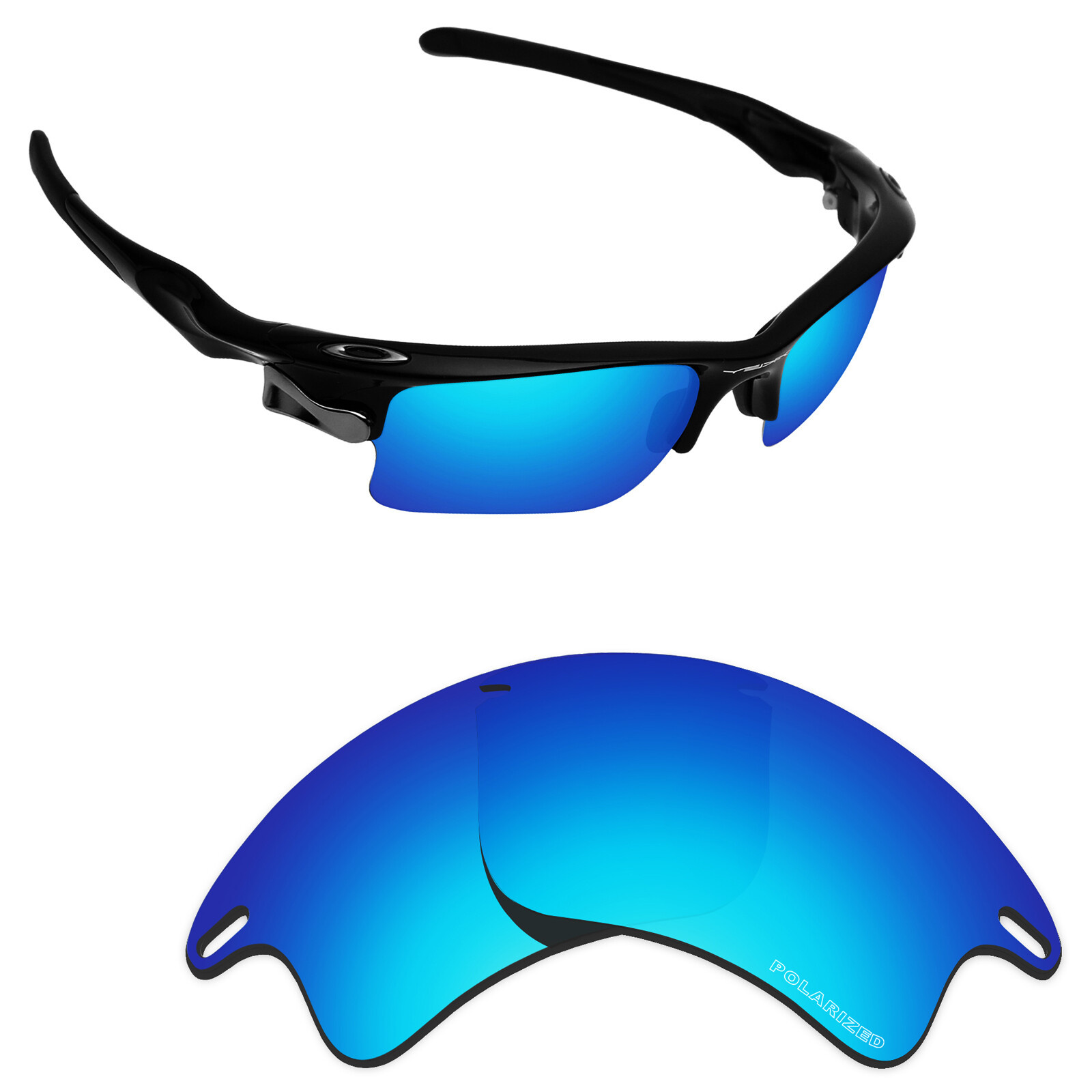 Hawkry SaltWater Proof Ice Blue Replacement Lenses for-Oakley Fast Jacket XL