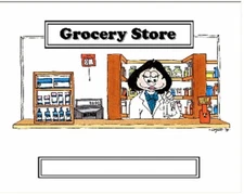 Grocery Store Worker Female Cartoon Character Personalized Matted Print Series 1