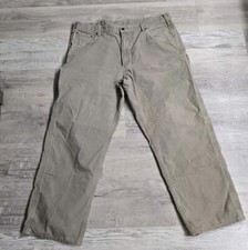 Carhartt Pants Mens 40x30 Gray Relaxed Fit Rugged Flex Canvas Work Utility