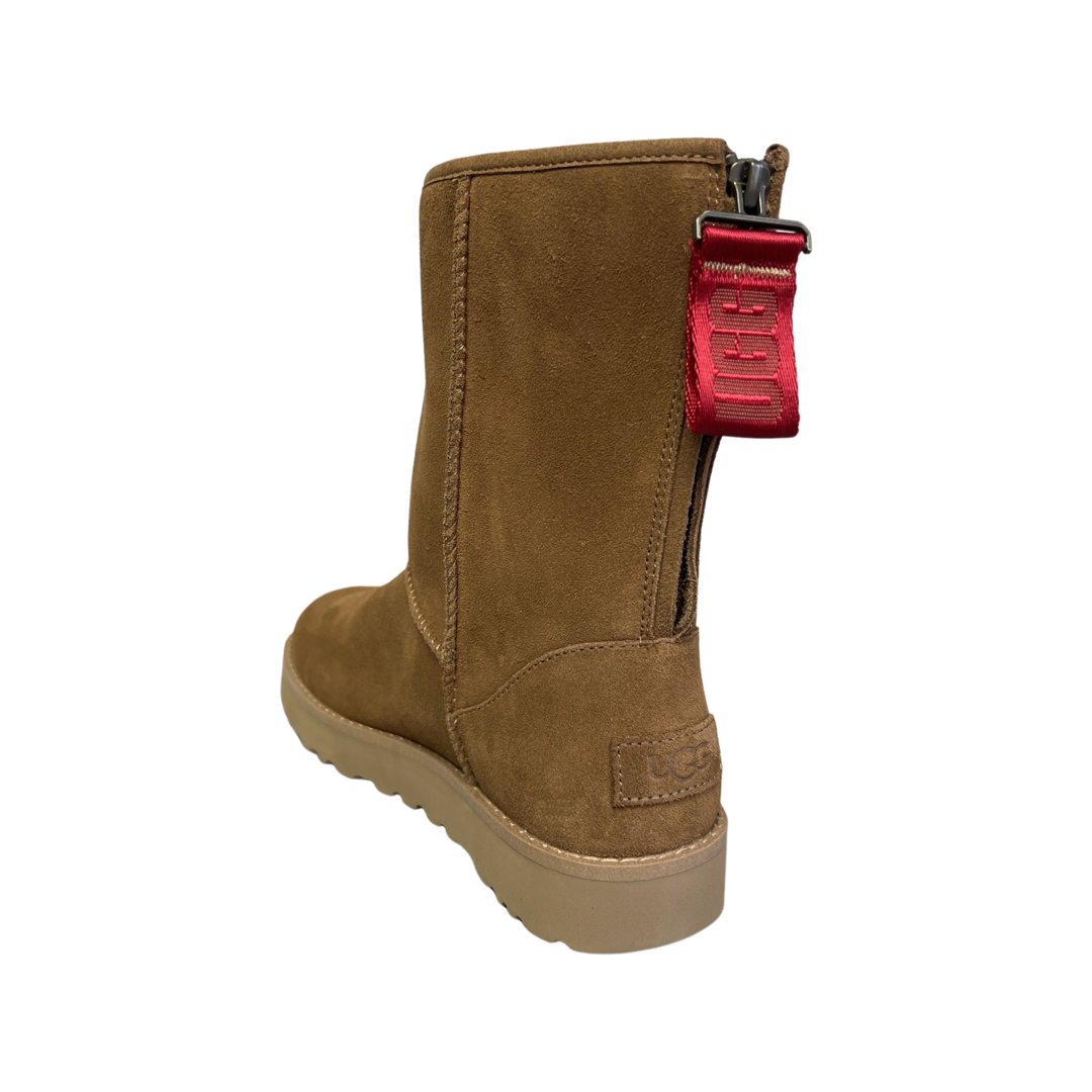 UGG Women's Chestnut Classic Short Logo Zip Boots 1122672 | eBay