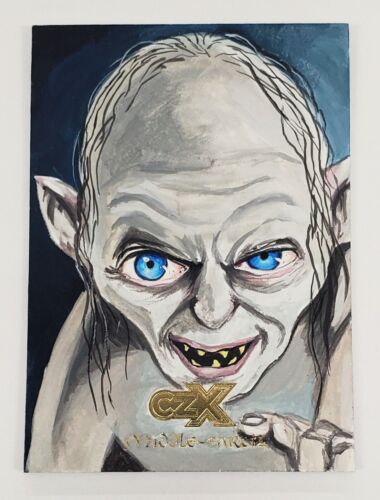 2022 Cryptozoic CZX Middle Earth 1/1 Gollum Sketch by Artist Benjamin Lombart - Afbeelding 1 van 3