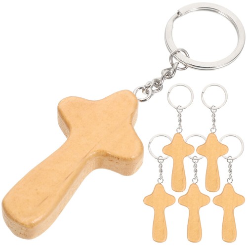 3 Pieces Hölzerner Kreuzschlüsselring Liebhaber Schlüsselanhänger Dekoration - 第 4/12 張圖片