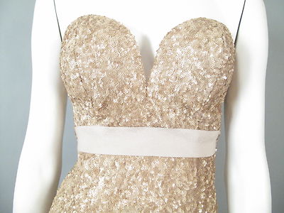 ABYSS by Abby : Small : NWT Rockstar Gold Sequin Dress Mini Built-in Push  Bra | eBay